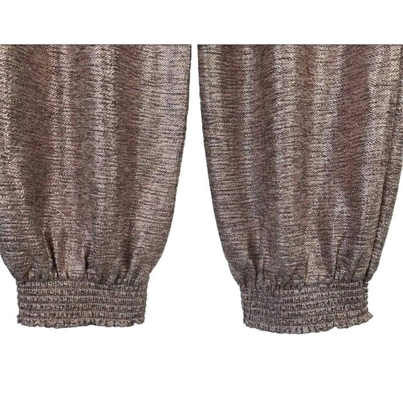 Anthropologie Melora Joggers Pink Metallic Rose Gold Elastic Waist Pants XS - Picture 3 of 6